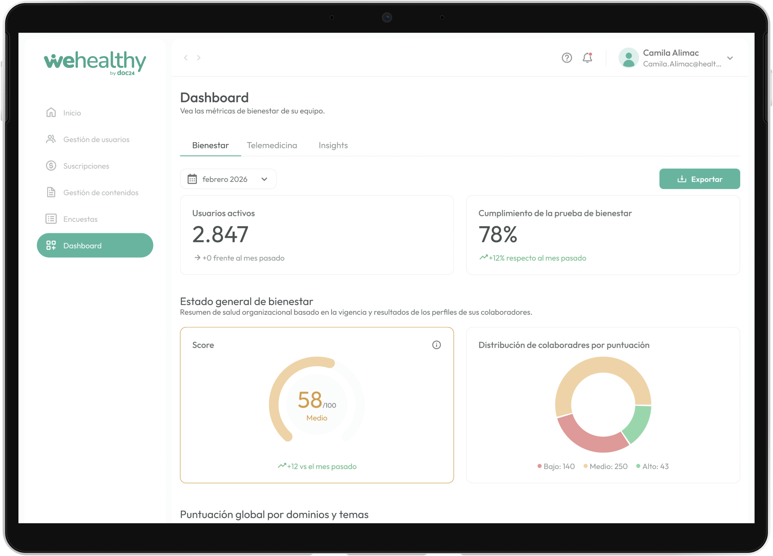 Dashboard NR-1 Wehealthy